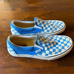 Vans loafer, blue/white check, good condition, great tread